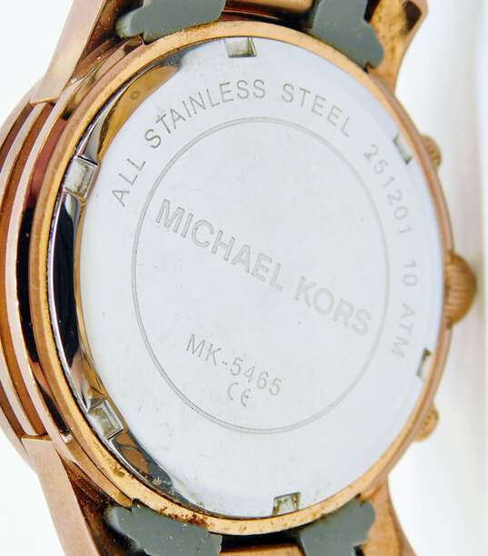 Michael Kors MK-5465 Chronograph Stainless Steel and Rubber Watch Women's image number 3