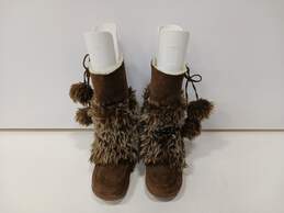 Skechers Women's Somethin' Else Brown Faux Fur Sherpa Lined Boots Size 8.5
