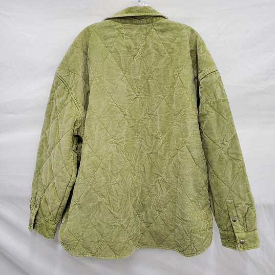 BDG MN's Corduroy Quilted Lime Green Shirt Jacket Size XL image number 2