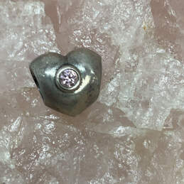 Designer Pandora 925 ALE Sterling Silver Cubic Zirconia Heart Beaded Charm