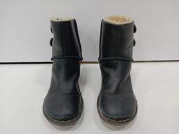 Ugg Women's S/N 3336 Black Leather Lillie Winter Boots Size 7