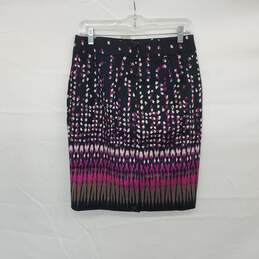 Ann Taylor Black & Purple Lined Pencil Skirt WM Size 4 NWT