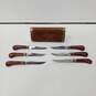 Antique Knife Set of 6 In Wooden Sheath Case image number 3