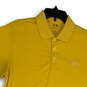 Mens Yellow Collared Button Front Short Sleeve Casual Polo Shirt Size M image number 3