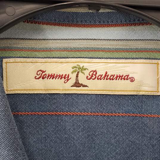 Tommy Bahama Men Blue Stripe Button Up L image number 3