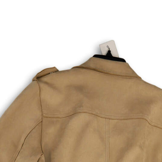 NWT Womens Beige Zipped Pockets Long Sleeve Open Front Jacket Size XL image number 4