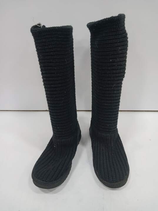 UGG Black Knit Sock Boots image number 1