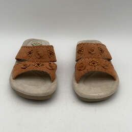 Womens Conway 7312968 Orange Leather Beaded Slip-On Slide Sandals Size 7.5 alternative image