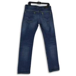 Womens Blue Denim Stretch Medium Wash Pockets Straight Leg Jeans Size W33 L32 alternative image
