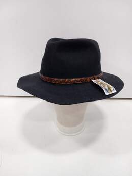 Akubra Men's Black Fedora Hat Size 61 NWT