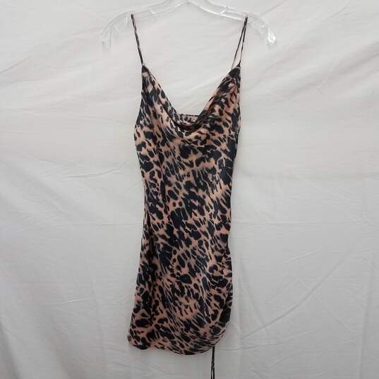 NWT Top Shop 100% Polyester Leopard Blouse Dress Size 2 image number 2
