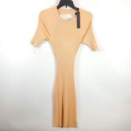 House Of Harlow Women Orange Ribbed Dress M NWT