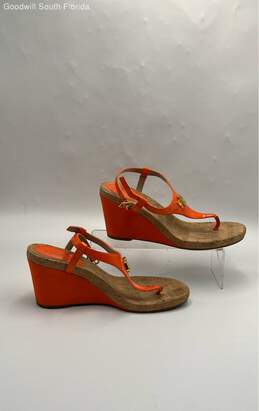 Ralph Lauren Womens Orange Wedge Sandals Size 8 alternative image