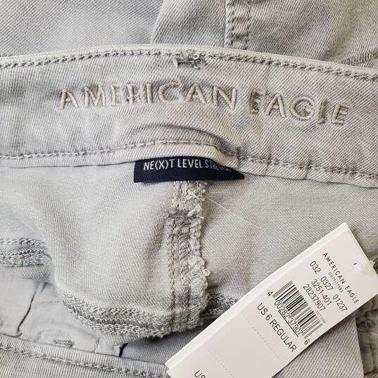 American Eagle Women Grey Distressed Jeans Sz 6 image number 4