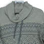 Womens Gray Snowflake Long Sleeve Turtleneck Pullover Sweater Size Large image number 3