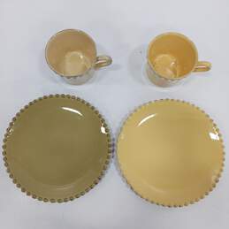 2 Yellow Cups 2 Yellow Plates Costa Nova Dishes alternative image