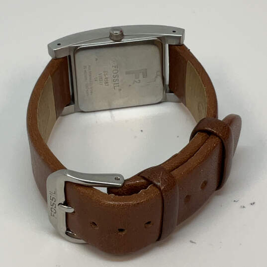 Designer Fossil F2 ES-9587 Silver-Tone Adjustable Strap Analog Wristwatch image number 5