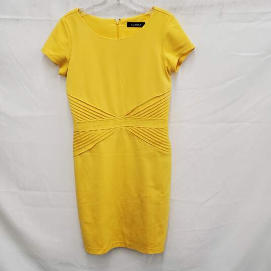 Ellen Tracy WM's Chic Summer Yellow Cocktail Sheath Dress Size SM image number 1