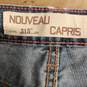 Womens Nouveau 515 Blue Light Wash Studded Pockets Denim Capri Shorts Size 2 image number 3