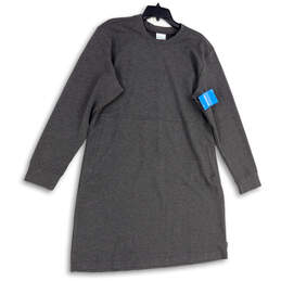 NWT Womens Gray Long Sleeve Crew Neck Stretch Short Sweater Dress Size XXL