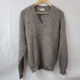 Vintage Harilela's Gray Wool LS V-Neck Pullover Sweater Women's LG