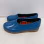 Womens Blue Round Toe Slip On Waterproof Comfort Flat Garden Shoes Size 7 image number 3