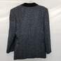 AUTHENTICATED Giorgio Armani Wool Blue Black White Textured Blazer Jacket Size 46 image number 2