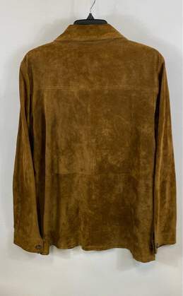 Brandon Thomas Womens Brown Suede Leather Long Sleeve Shacket Jacket Size L alternative image