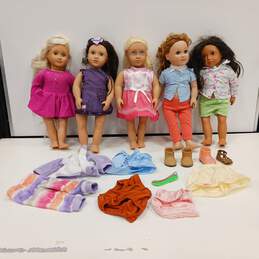 Bundle of 5 Assorted Our Generation Dolls w/ Mixed Accessories