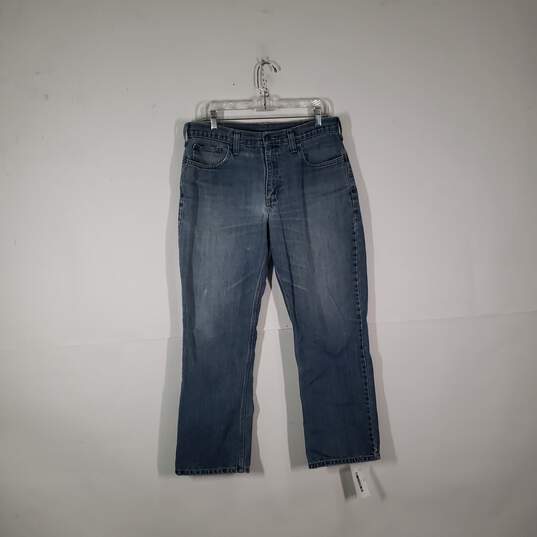 Womens Relaxed Fit Medium Wash Denim Straight Leg Jeans Size 34X30 image number 1