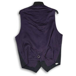 NWT Mens Black Purple Welt Pocket Button Front Vest Size 42R alternative image