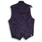 NWT Mens Black Purple Welt Pocket Button Front Vest Size 42R image number 2