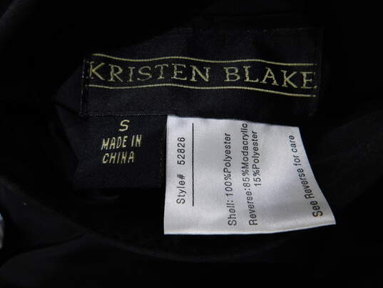 Women's Kristen Blake Reversible Black Faux Fur Soft Plush Coat Size Small image number 4