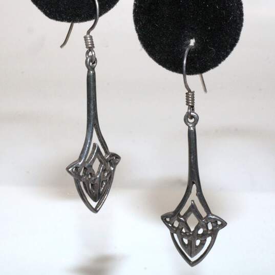 Bundle Of 3 Sterling Silver Dangle Earrings - 14.1g image number 3
