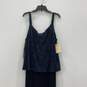 NWT ALEX Evenings Womens Sleeveless Navy Blue Beaded Sleeveless Maxi Dress 24W image number 2