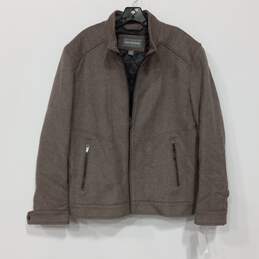 Michael Kors Taupe Wool Blend Zip Front Jacket Men's Size L