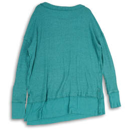 Womens Turquoise Blue Long Sleeve Round Neck Thumb Hole Tunic Top Size M alternative image
