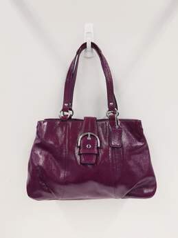 COACH F19711 Carryall Soho Plum Purple Patent Leather Tote Bag