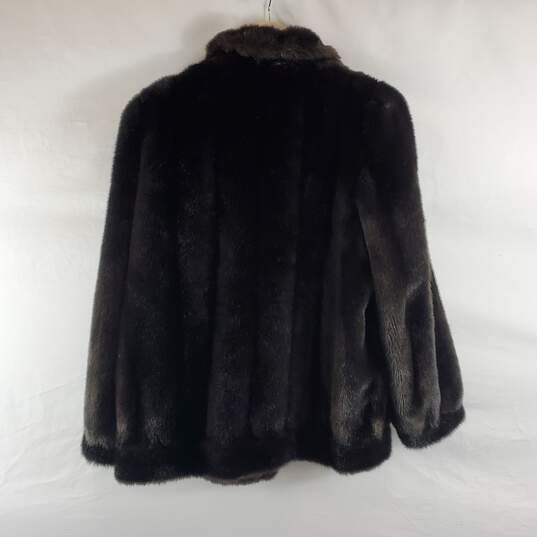 Tissavel Women's Brown Faux Fur Coat SZ L image number 2