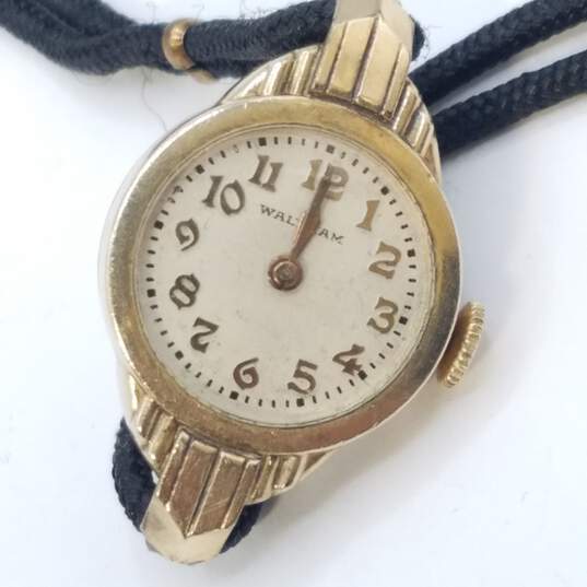 Waltham 10K Rolled Gold Plate 19mm vintage Art Deco Watch For Parts 11.0g image number 1