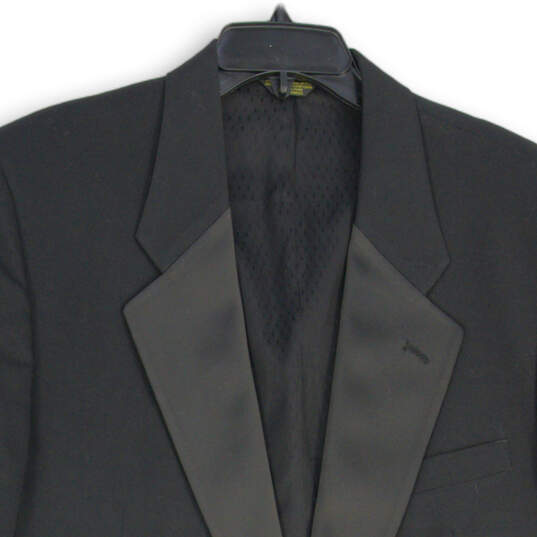Mens Black Long Sleeve Notch Lapel Single Breasted One-Button Blazer image number 3