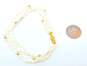 14K Gold Clasp & Ball & White Freshwater Pearl Beaded Multi Strand Bracelet 6.8g image number 6