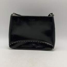Womens Black Leather Bottom Studded Stitching Single Strap Shoulder Bag