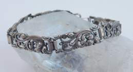Vintage Sterling Silver Scroll Panel Bracelet 12.0g alternative image