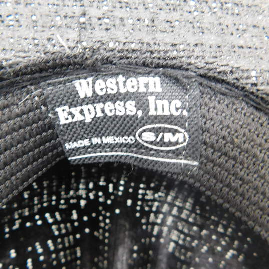 Western Express Black Straw Western Cowboy Hat Size S/M image number 6