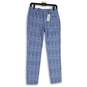 NWT Tommy Bahama Womens Ella Twill Blue White Tenali Tiles Ankle Pants Size 4 image number 1