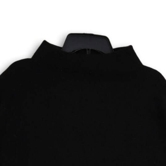 Womens Black Knitted Long Sleeve Mock Neck Pullover Sweater Size Large image number 3