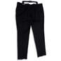 NWT Mens Black Wool Flat Front Straight Leg Dress Pants Size 46 image number 3