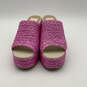NIB Womens Elora Pink Orchid Slip On Open Toe Wedge Platform Heels Size 7 image number 3
