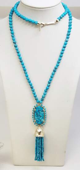 Kendra Scott Designer Tatiana Faux Turquoise Tassel Necklace